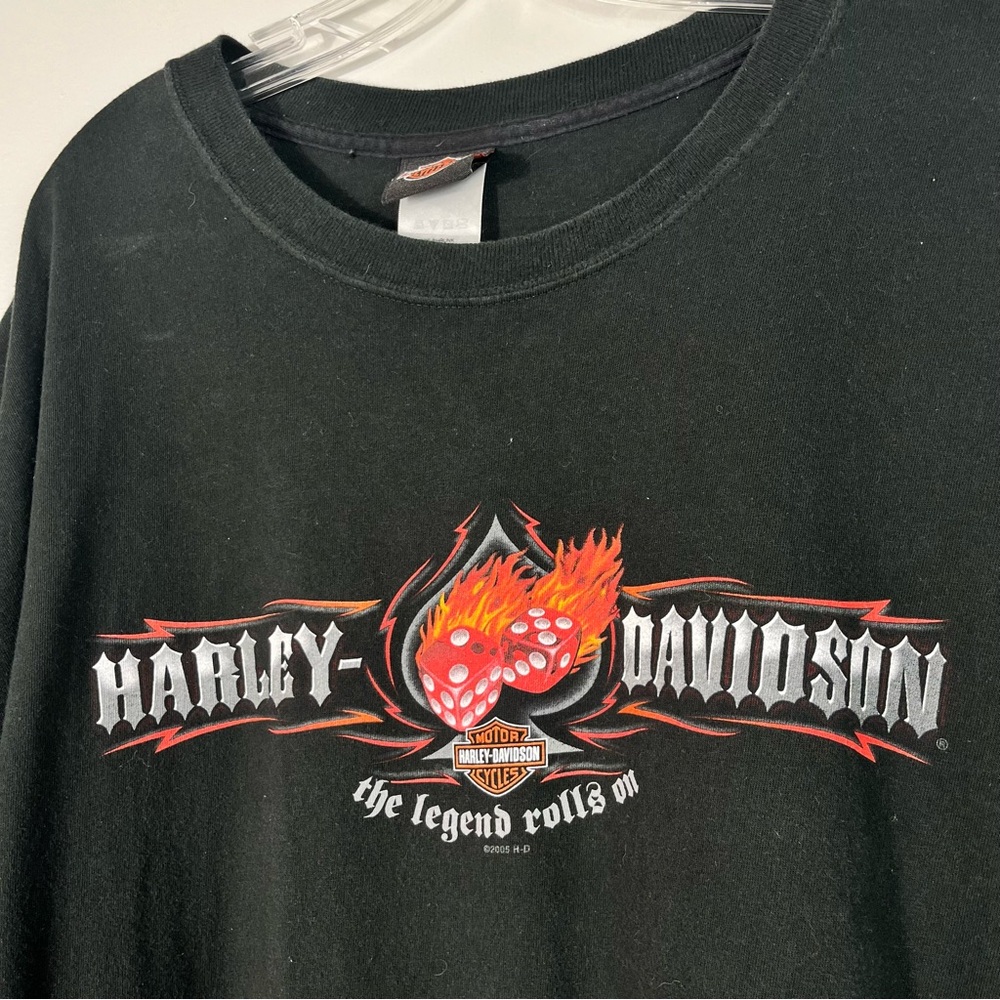 Harley Davidson Vintage Y2K Dice Flame Legend Rolls On T-Shirt Florence SC Biker - Picture 2 of 4